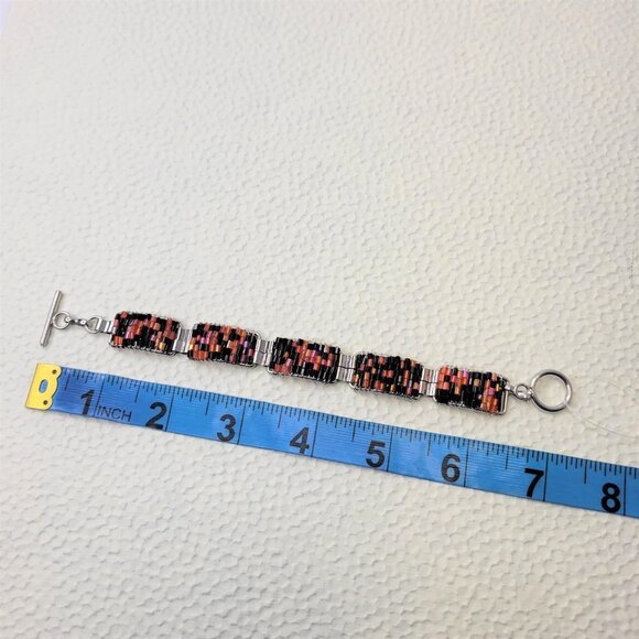 ORANGE and Black Bead Bracelet - Picture 8 of 9